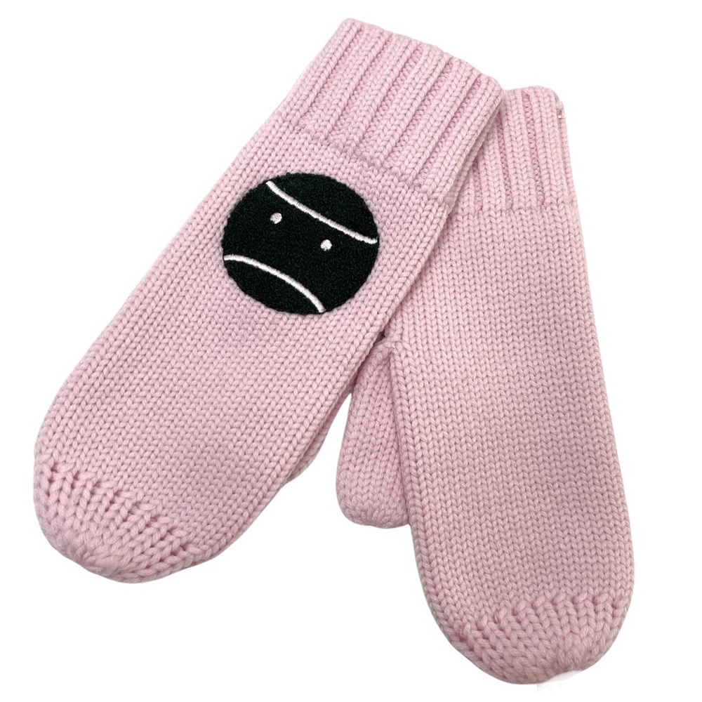 TORY BURCH Tory Sport 100% Merino Wool Little Grumps Mittens NEW Pink Size M/L